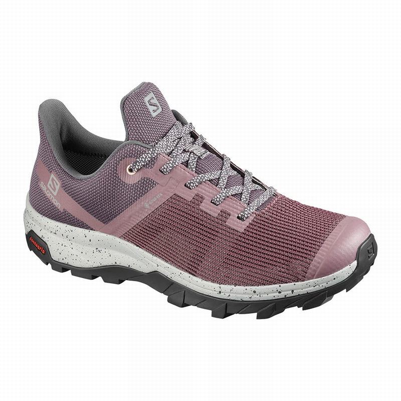 Buty Trekkingowe Damskie Salomon OUTLINE PRISM GORE-TEX - Bordowe - Polska (694-UGEVCM)